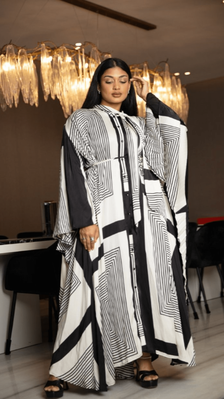 Arabian - Inspired Wide Belted Dress - WaedLine
