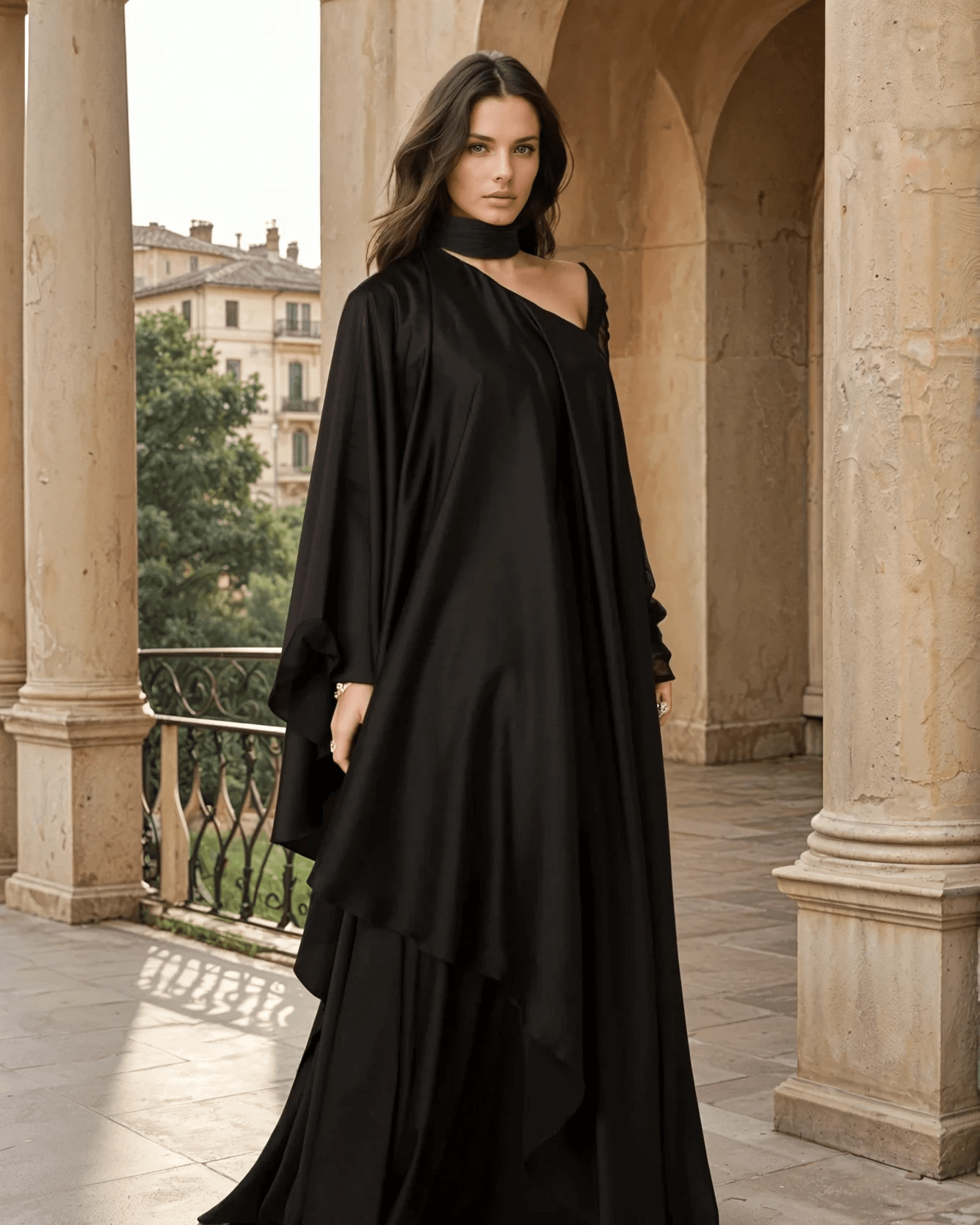 Asymmetric Drape Elegance Dress - WaedLine