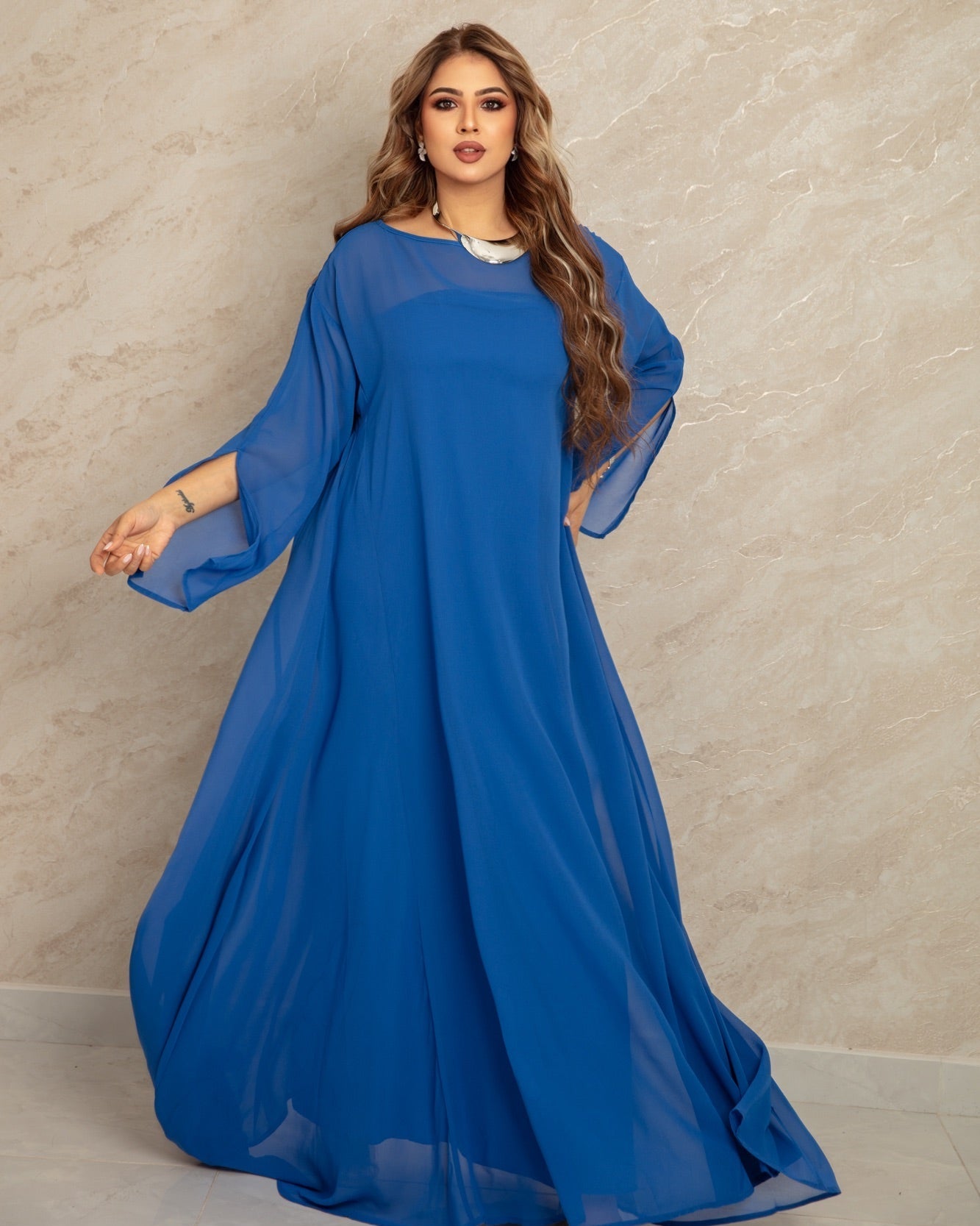 Azure Elegance Jalabiya - WaedLine