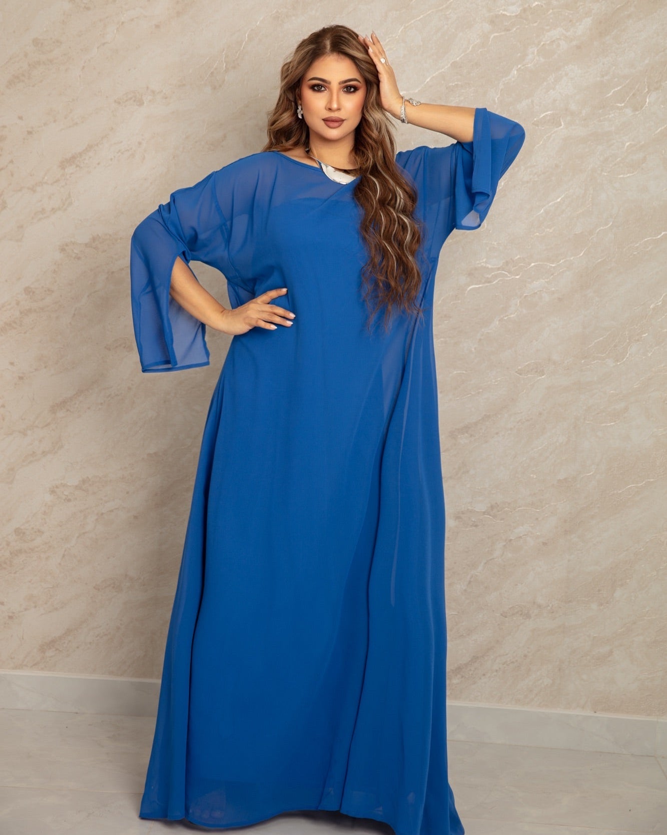 Azure Elegance Jalabiya - WaedLine