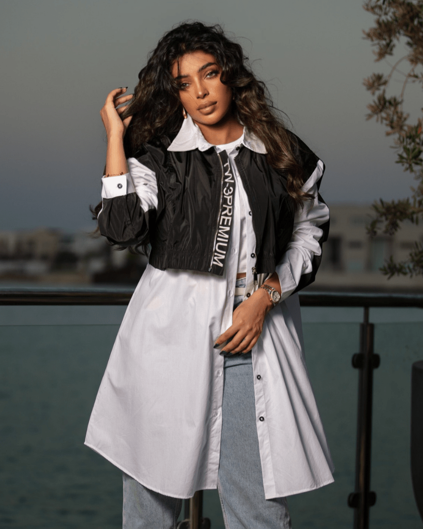 Black & White Elegant Coat - WaedLine