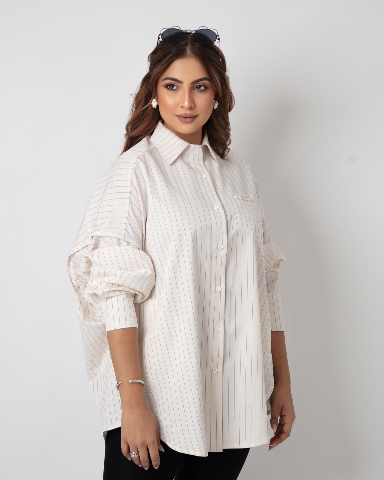 Casual Striped Print Oversized Elegant Shirt - WaedLine