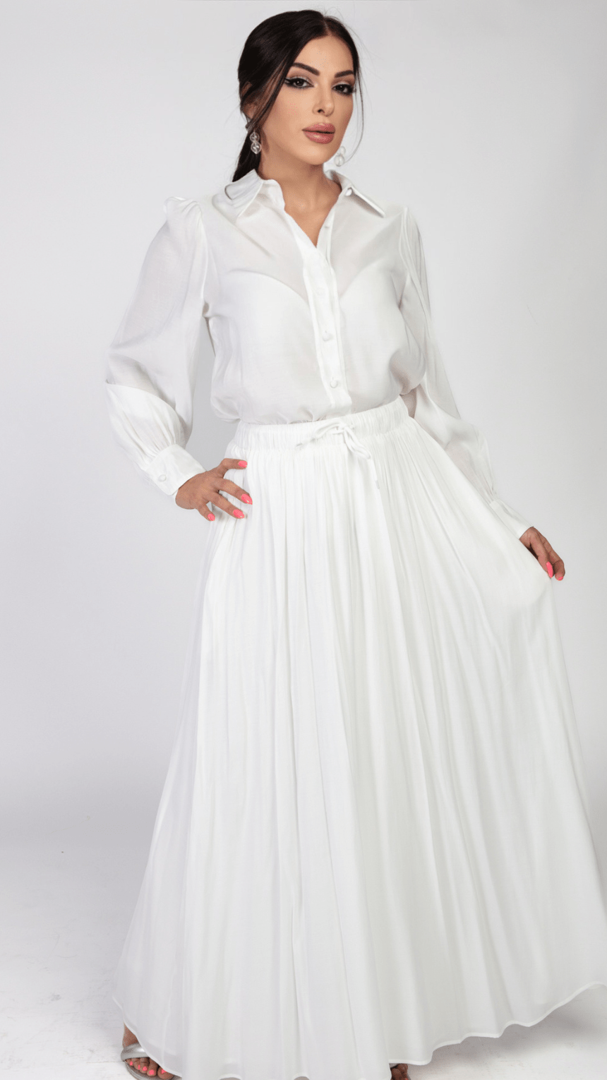 Chic Duo: Light & Elegant Set - Shirt & Skirt - WaedLine