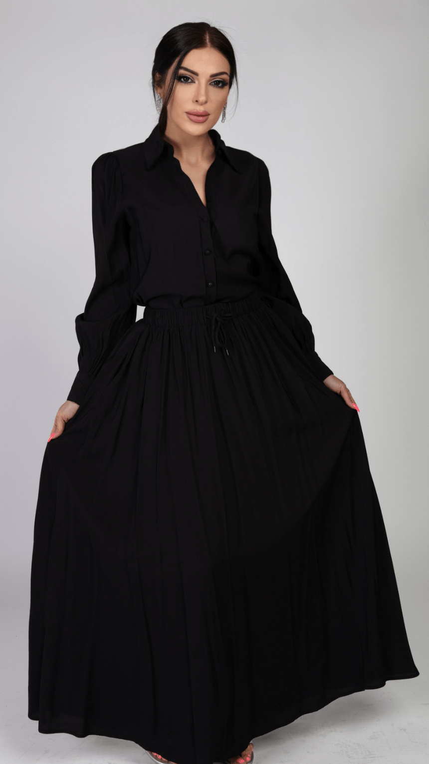 Chic Duo: Light & Elegant Set - Shirt & Skirt - WaedLine