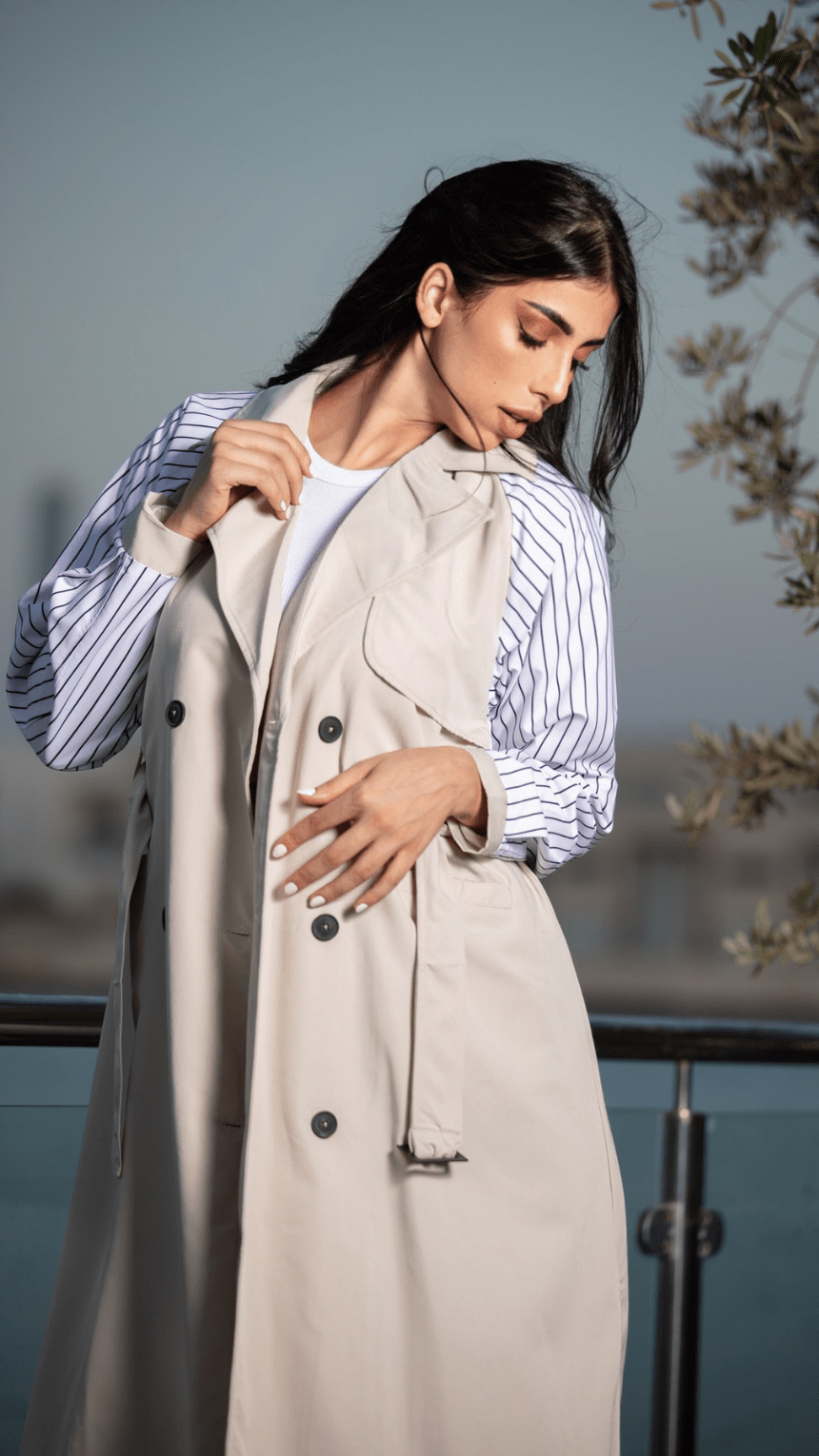 Chic Edgy Striped Coat - WaedLine