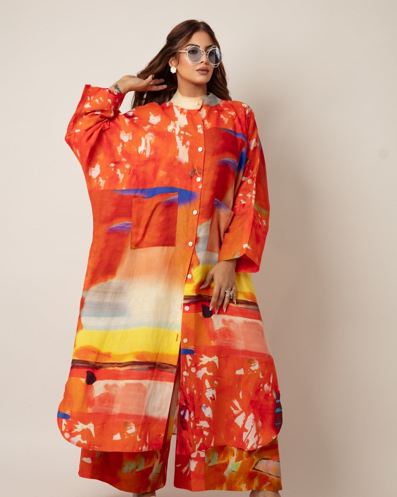 Chic Modest Vibrant Set (Shirt & Pants) - WaedLine