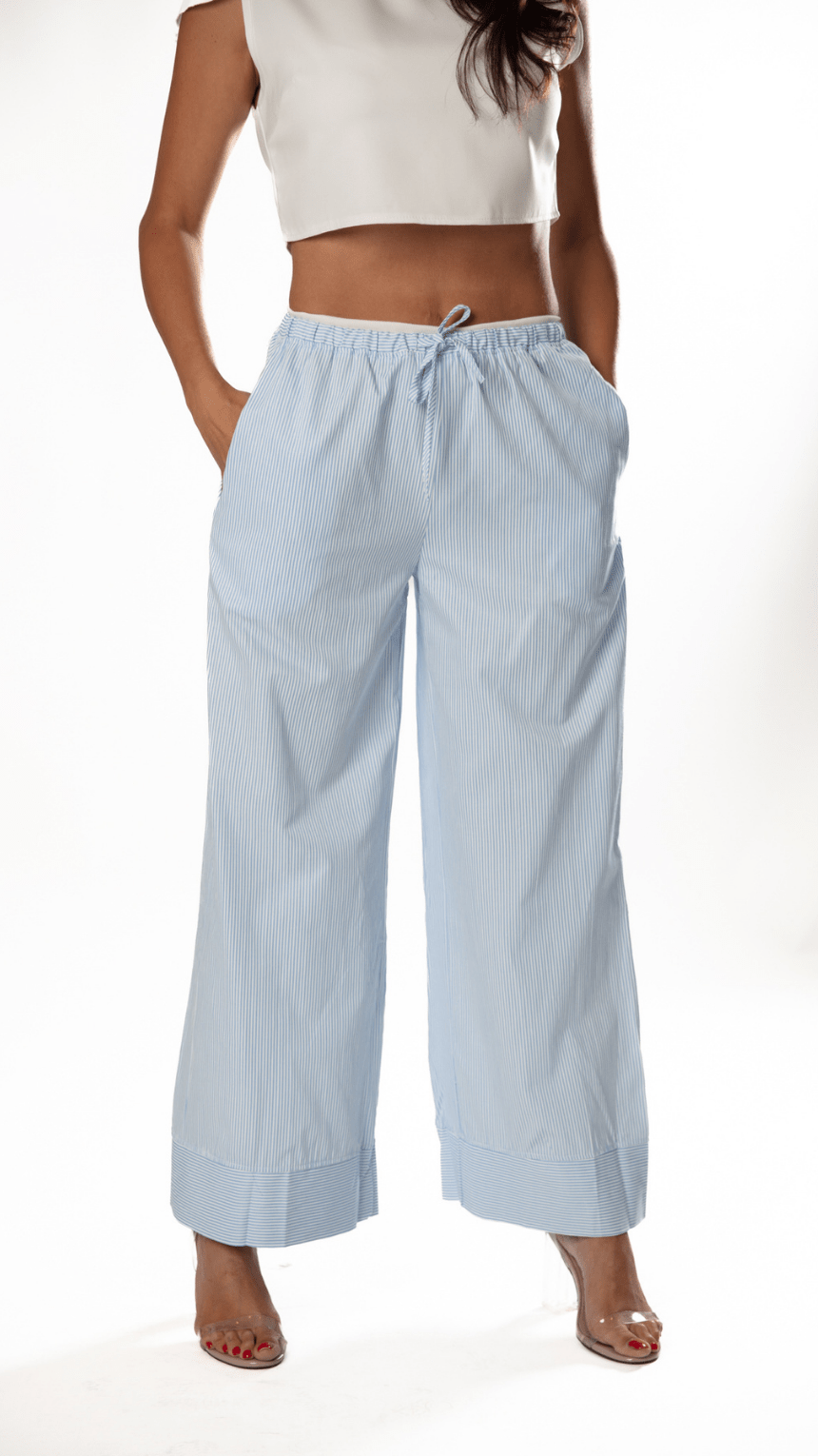 Chic Wide - Leg Comfort Striped Pant - WaedLine