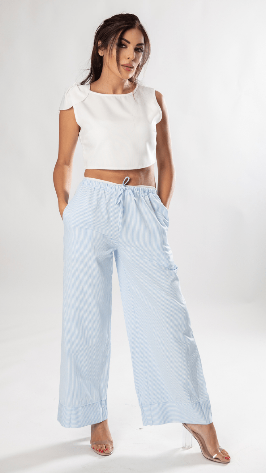Chic Wide - Leg Comfort Striped Pant - WaedLine