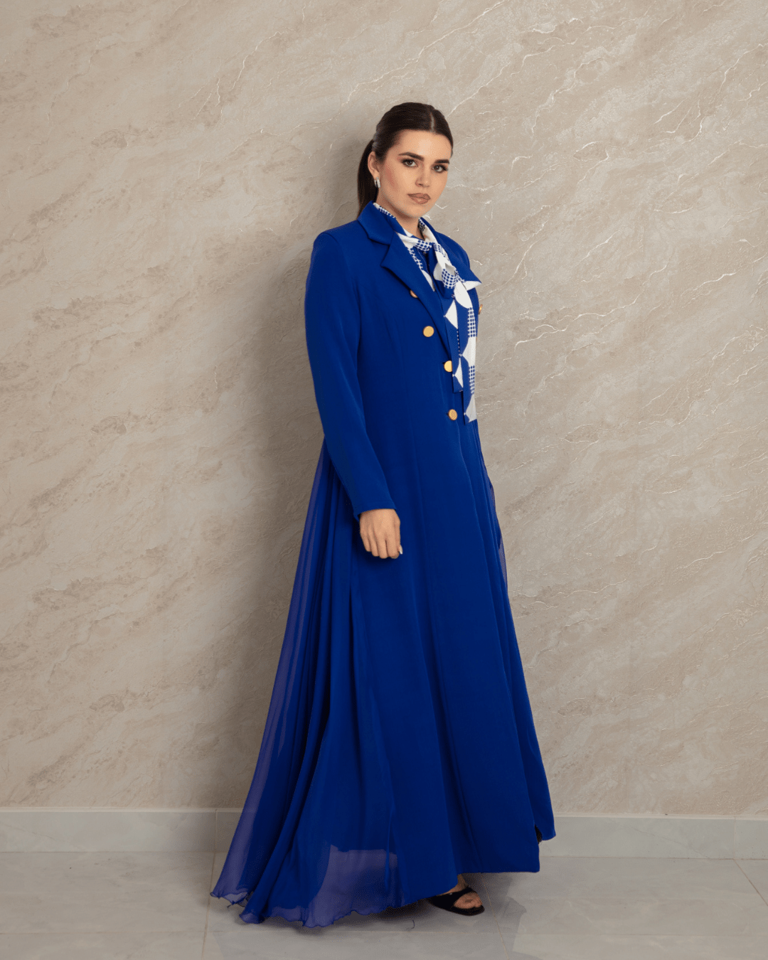 Chiffon - Side Long Blazer - WaedLine