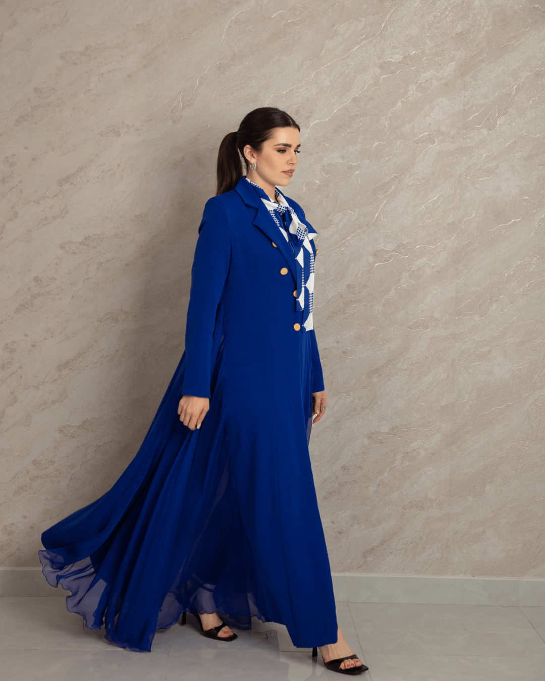 Chiffon - Side Long Blazer - WaedLine