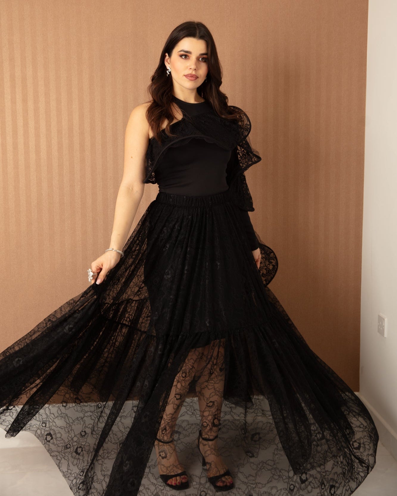 Delicately Embellished Lace Skirt - WaedLine