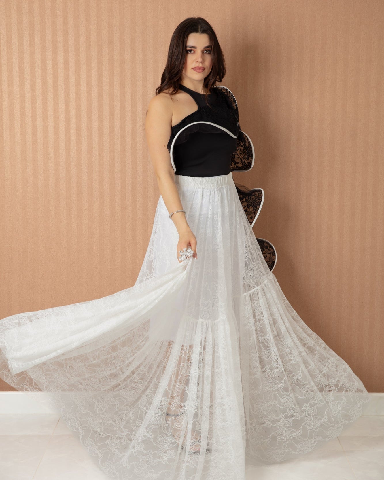 Delicately Embellished Lace Skirt - WaedLine