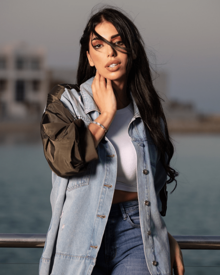 Denim Jacket with Olive Accent - WaedLine