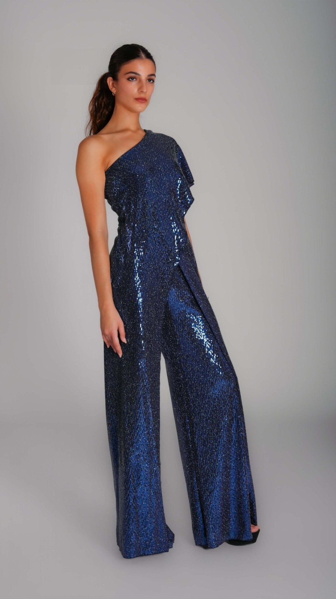 Divine Sequin One - Shoulder Jumpsuit - WaedLine
