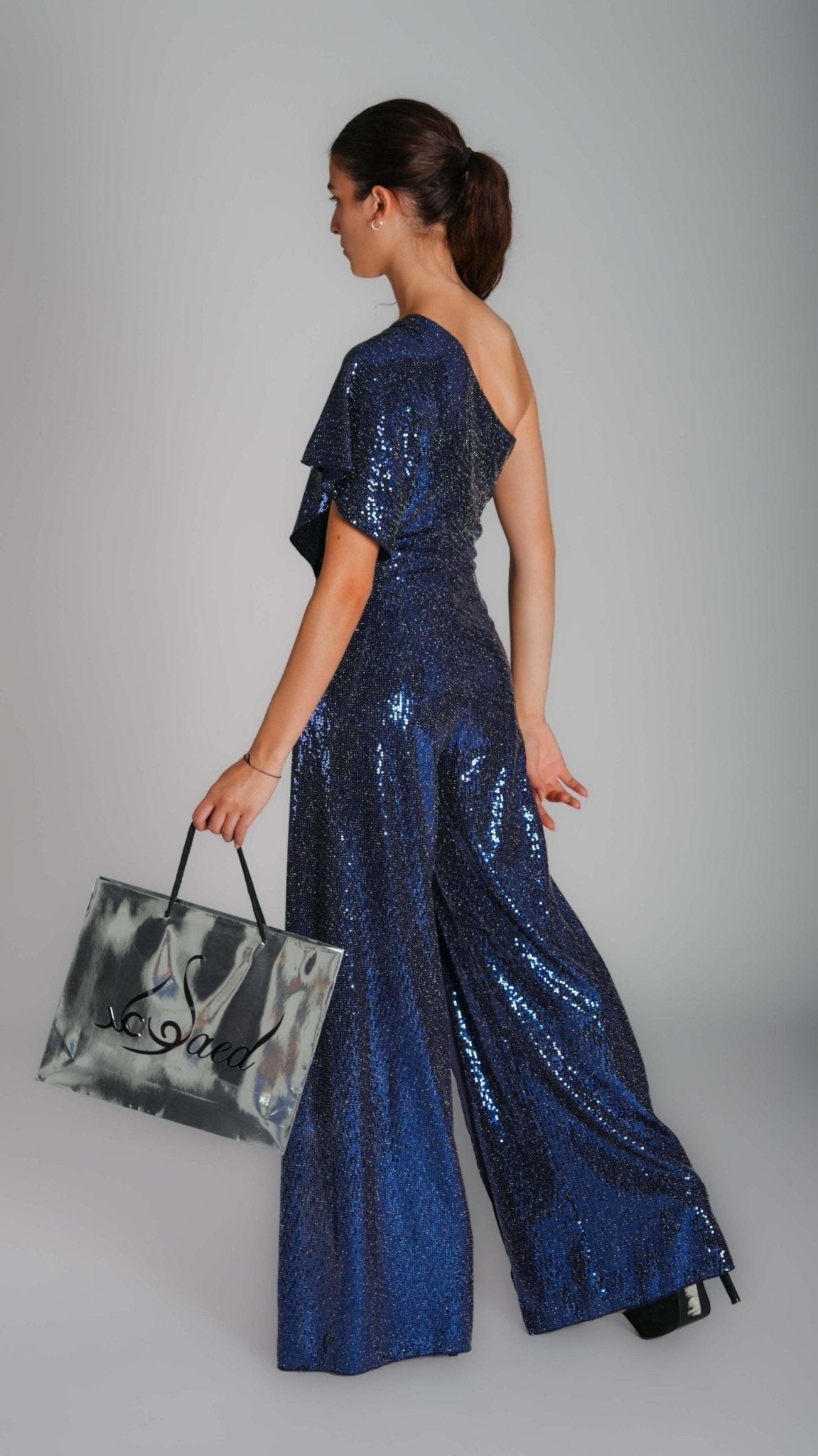 Divine Sequin One - Shoulder Jumpsuit - WaedLine