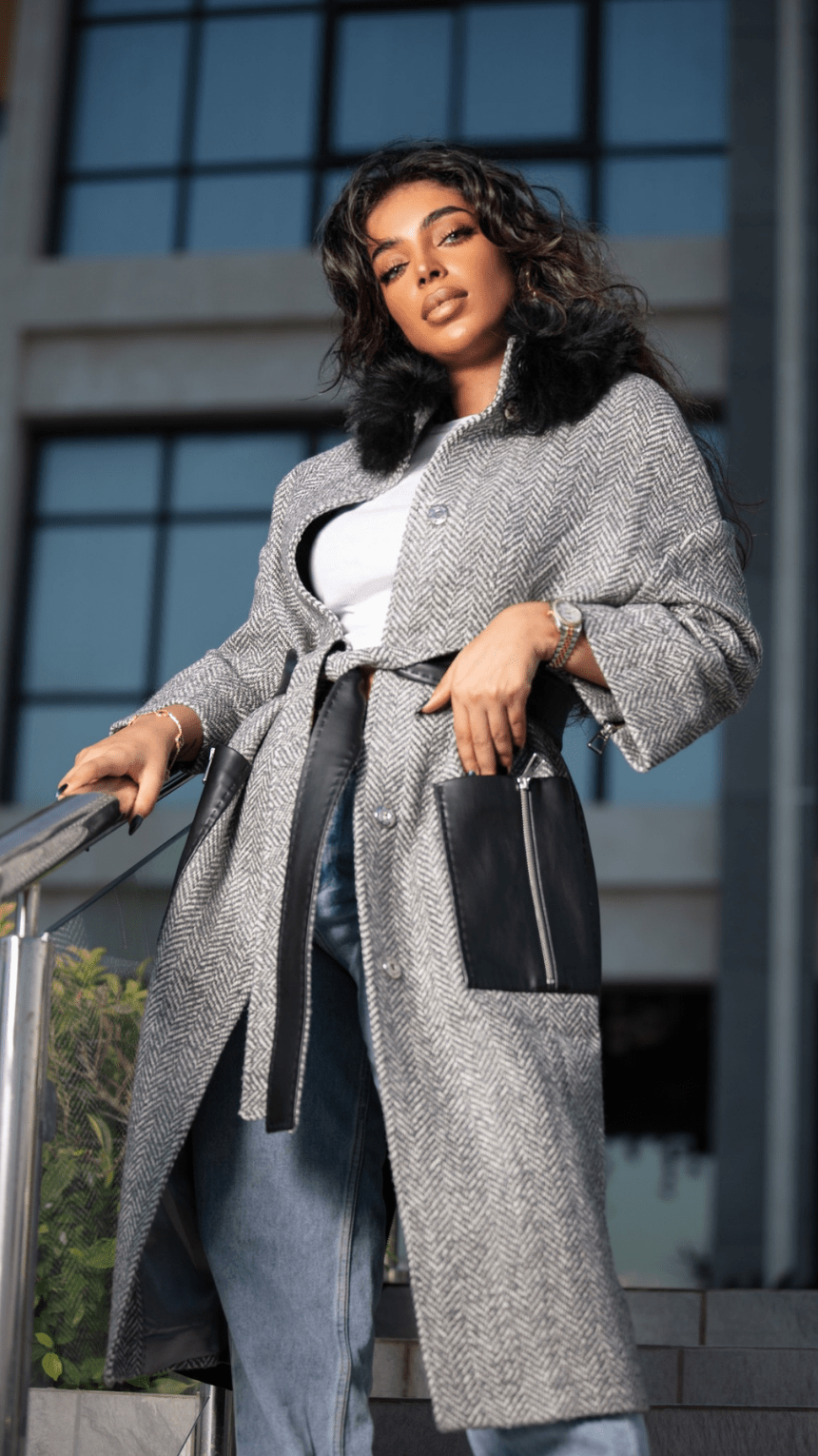 Edgy Leather Zipper Elegant Coat - WaedLine