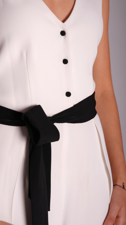 Elegant Charmaine Jumpsuit - With Black Belt - WaedLine