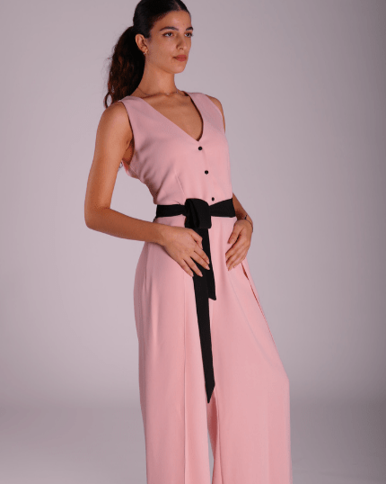Elegant Charmaine Jumpsuit - With Black Belt - WaedLine