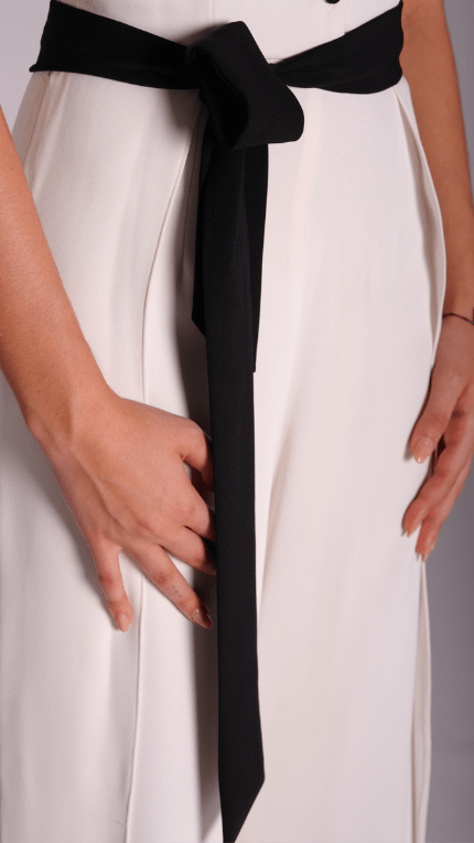 Elegant Charmaine Jumpsuit - With Black Belt - WaedLine