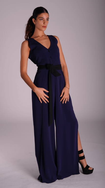 Elegant Charmaine Jumpsuit - With Black Belt - WaedLine