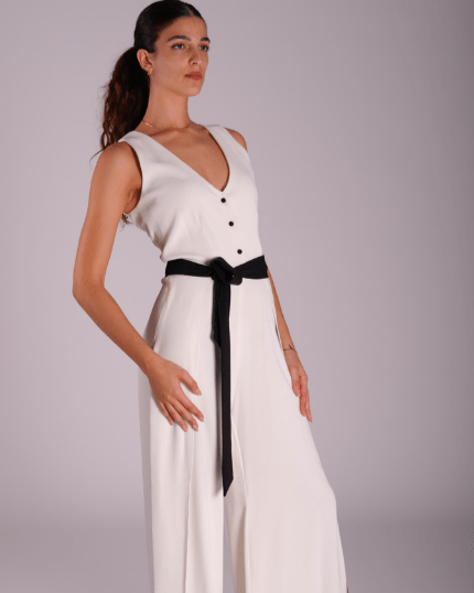 Elegant Charmaine Jumpsuit - With Black Belt - WaedLine