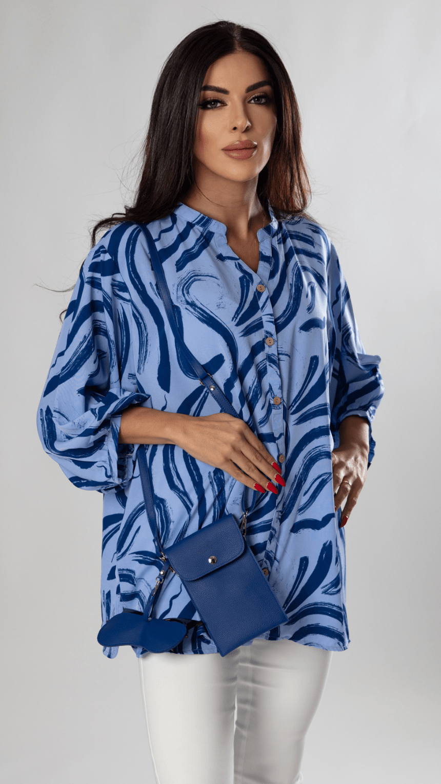 Elegant Crackle Print Shirt - WaedLine