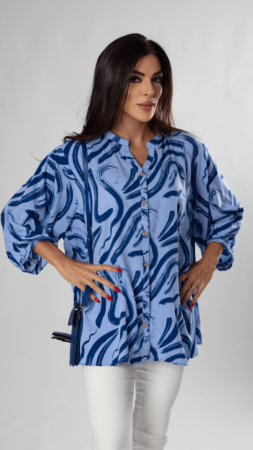 Elegant Crackle Print Shirt - WaedLine