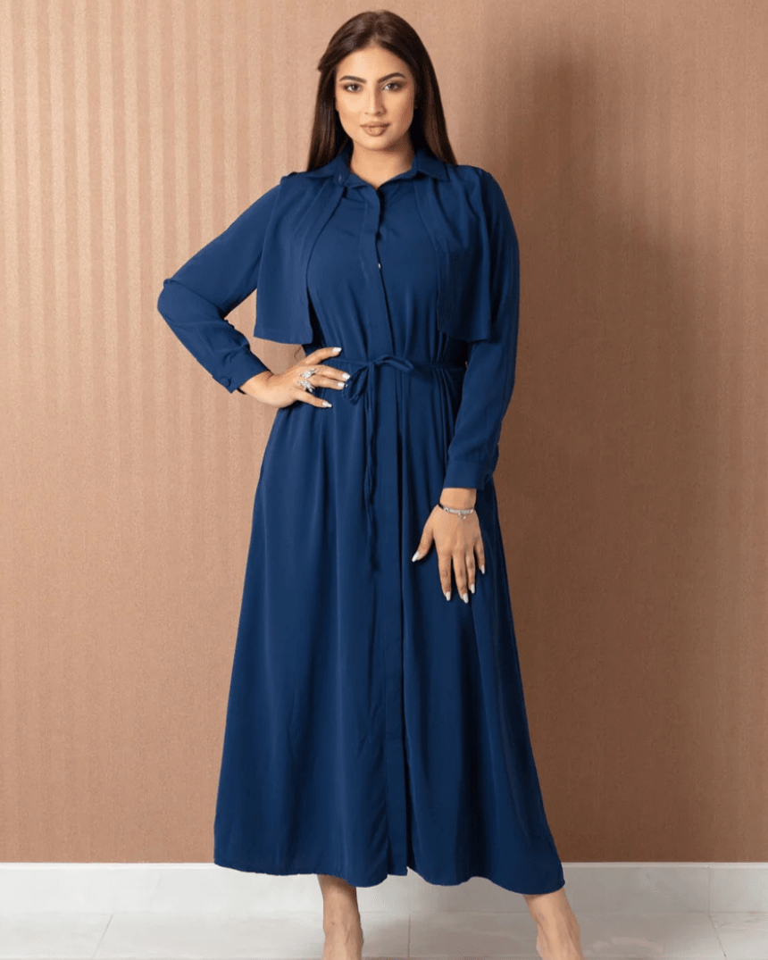 Elegant Tie - Waist Abaya - One Piece - WaedLine