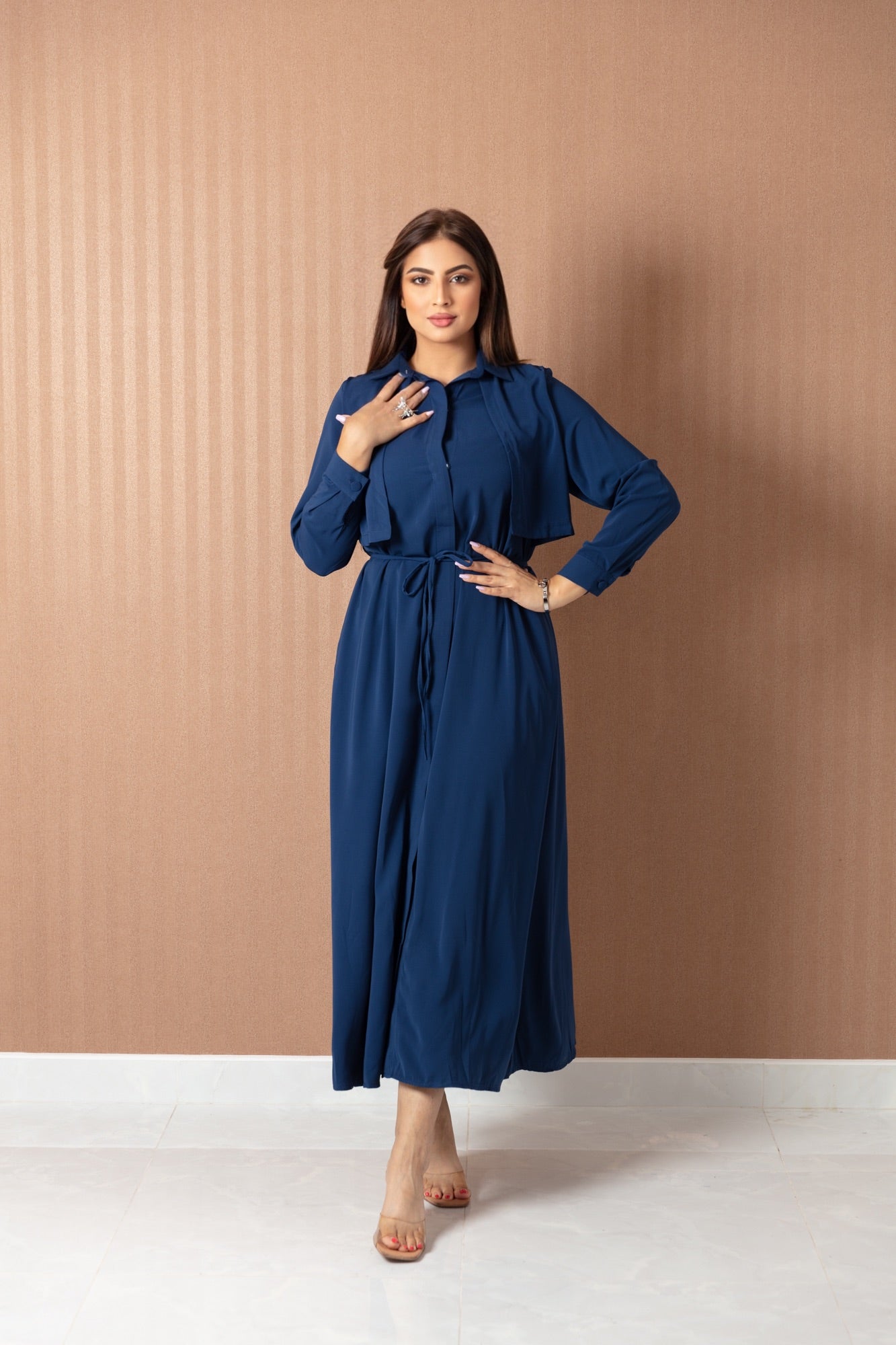 Elegant Tie - Waist Abaya - One Piece - WaedLine
