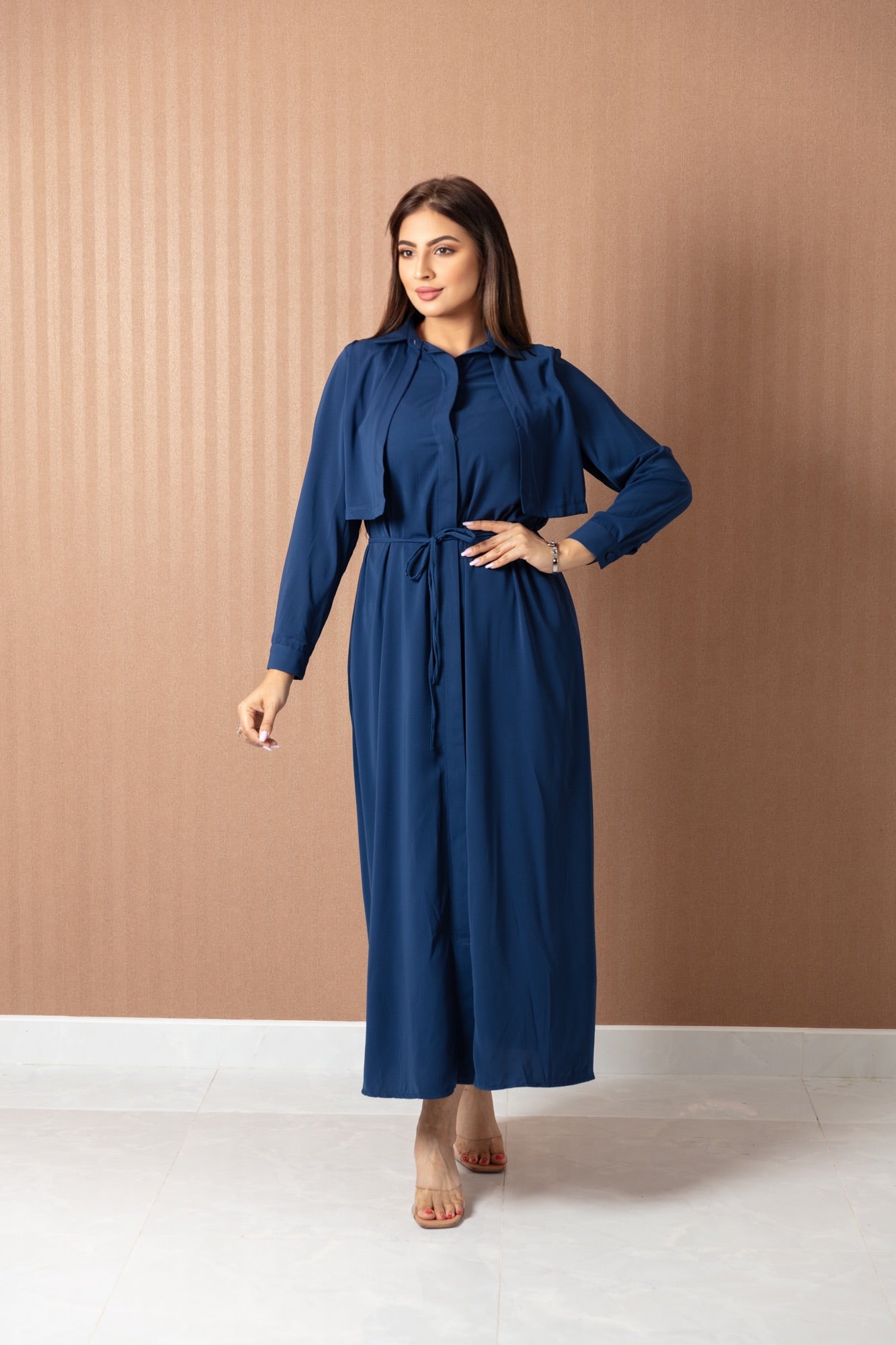 Elegant Tie - Waist Abaya - One Piece - WaedLine