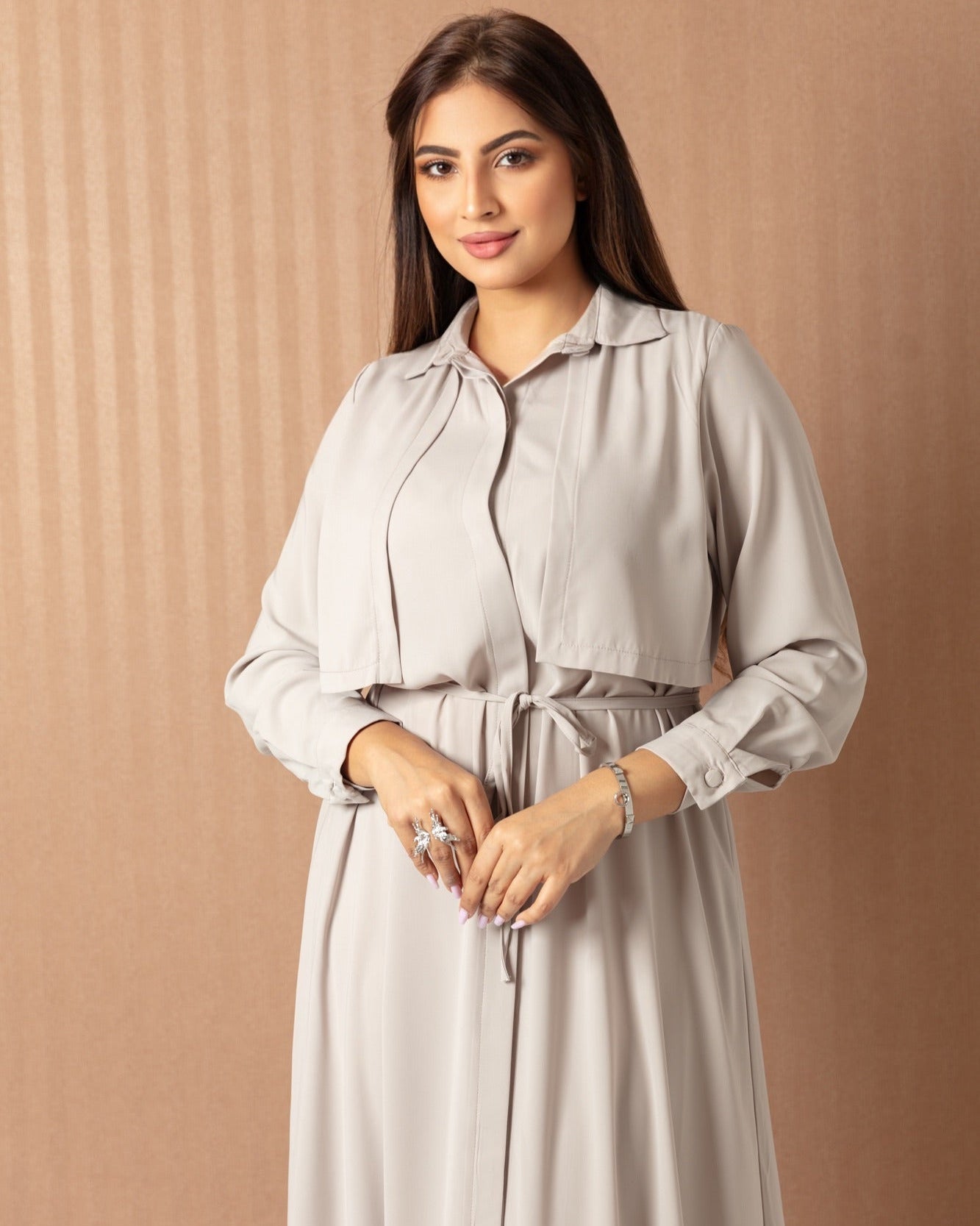 Elegant Tie - Waist Abaya - One Piece - WaedLine