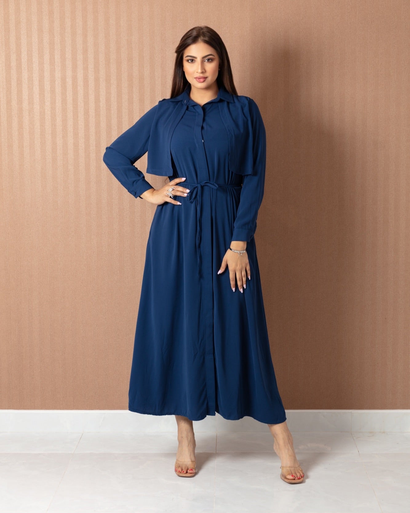 Elegant Tie - Waist Abaya - One Piece - WaedLine