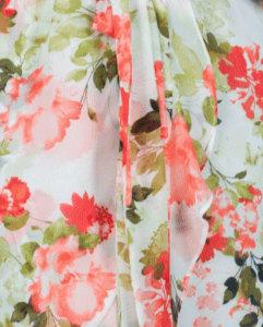 Floral Knee - Length Dress with Belt - WaedLine