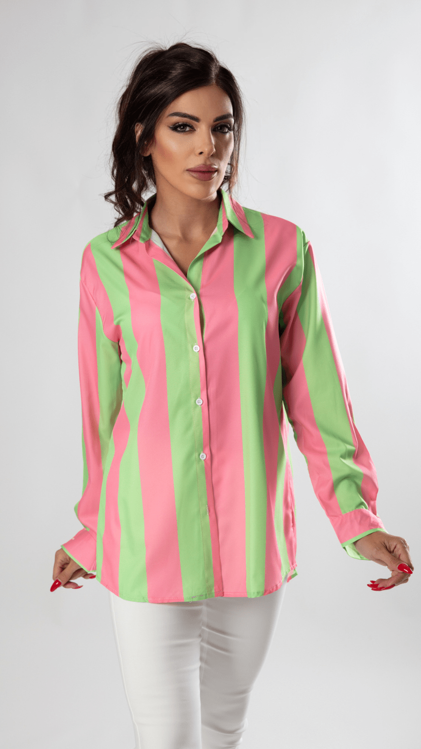 Harmonious Stripes Silky Top - WaedLine