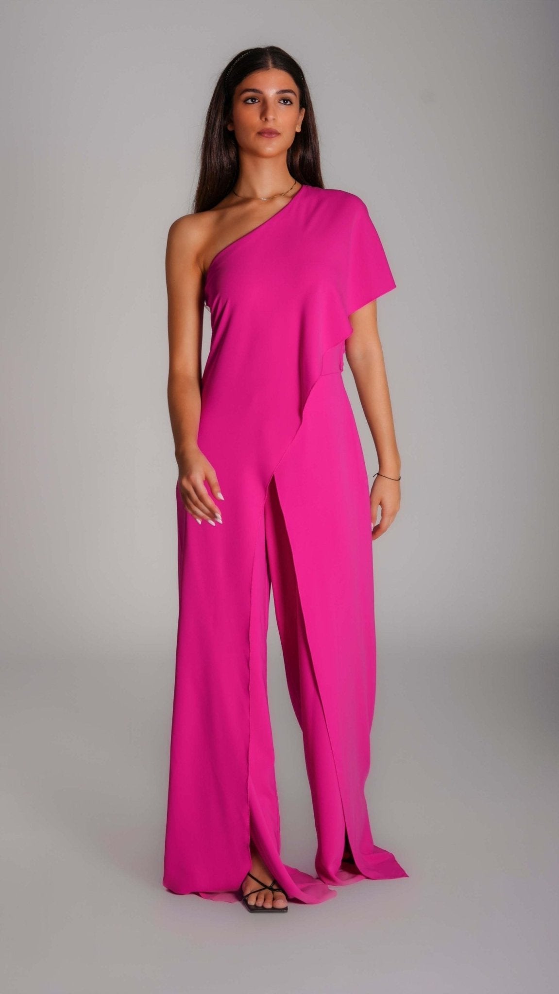Harper Ivory One Shoulder Jumpsuit - WaedLine