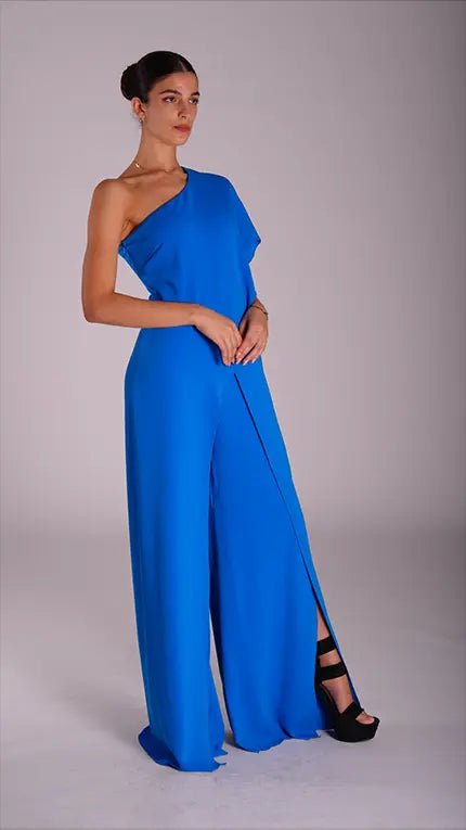 Harper Ivory One Shoulder Jumpsuit - WaedLine