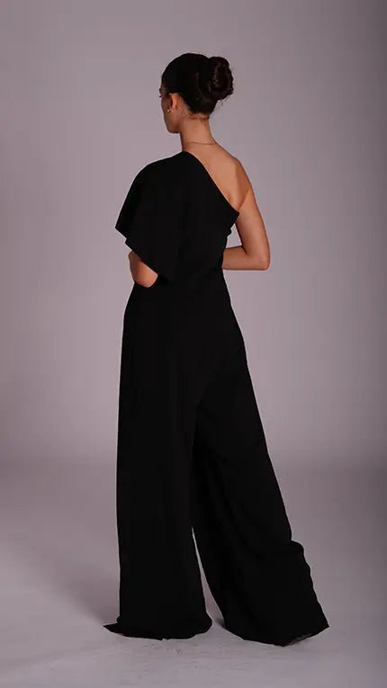 Harper Ivory One Shoulder Jumpsuit - WaedLine
