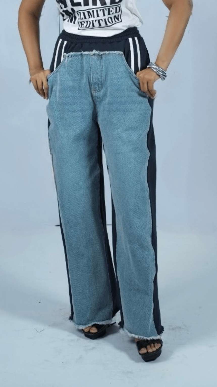 Jeans Pants with a Touch of Athletic Style - WaedLine