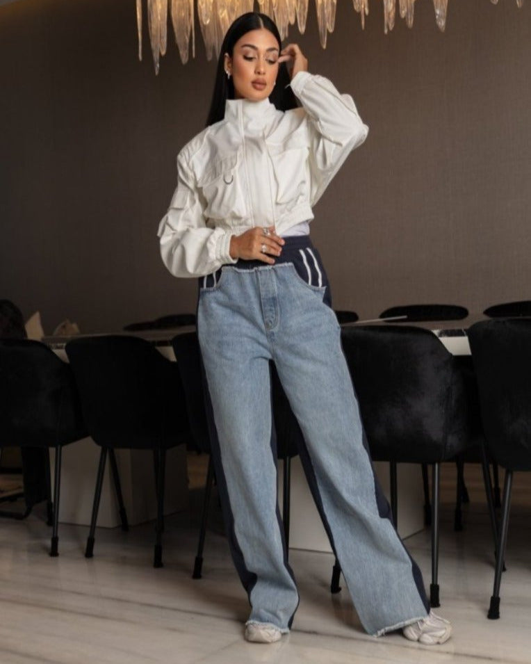 Jeans Pants with a Touch of Athletic Style - WaedLine