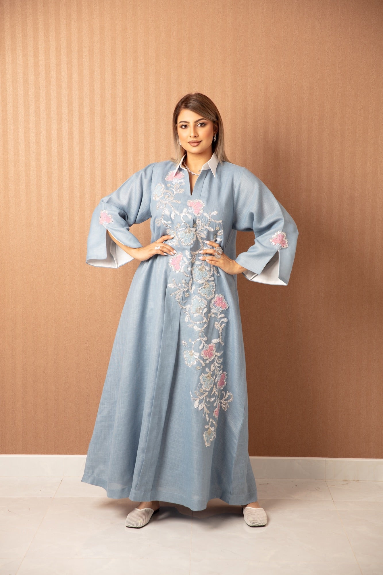 Linen Bloom Jalabiya - WaedLine