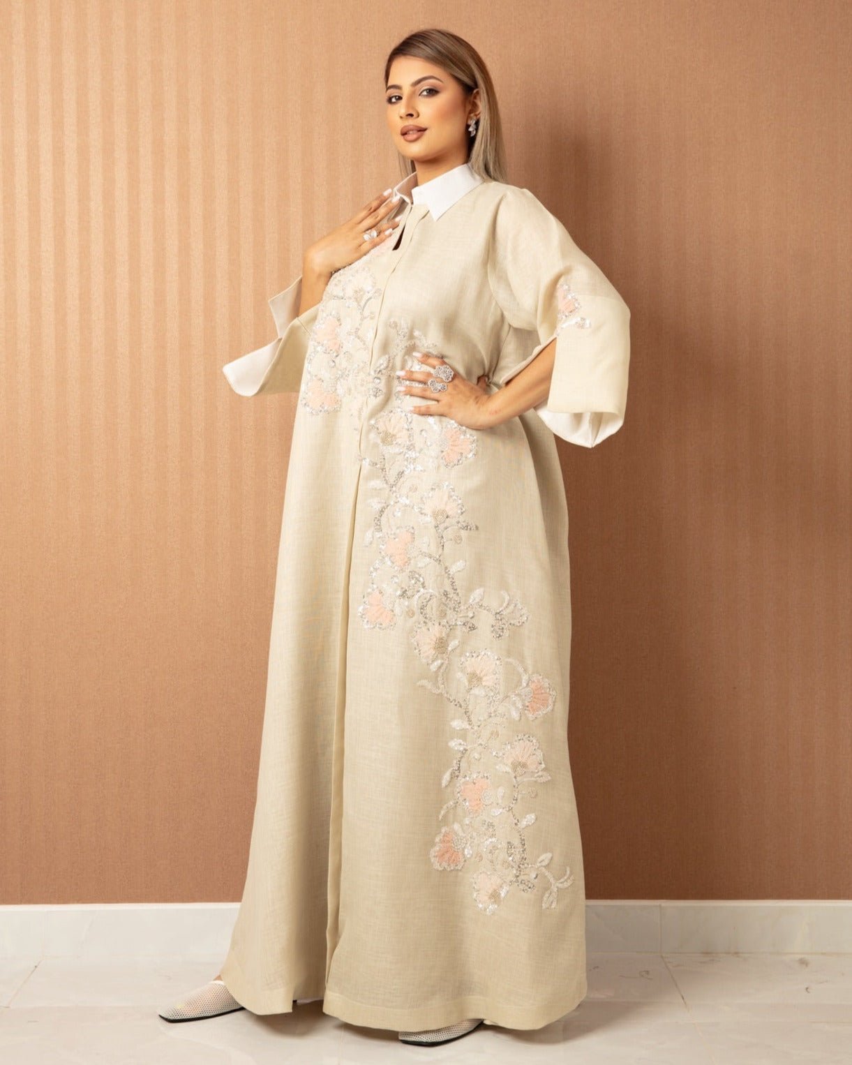 Linen Bloom Jalabiya - WaedLine