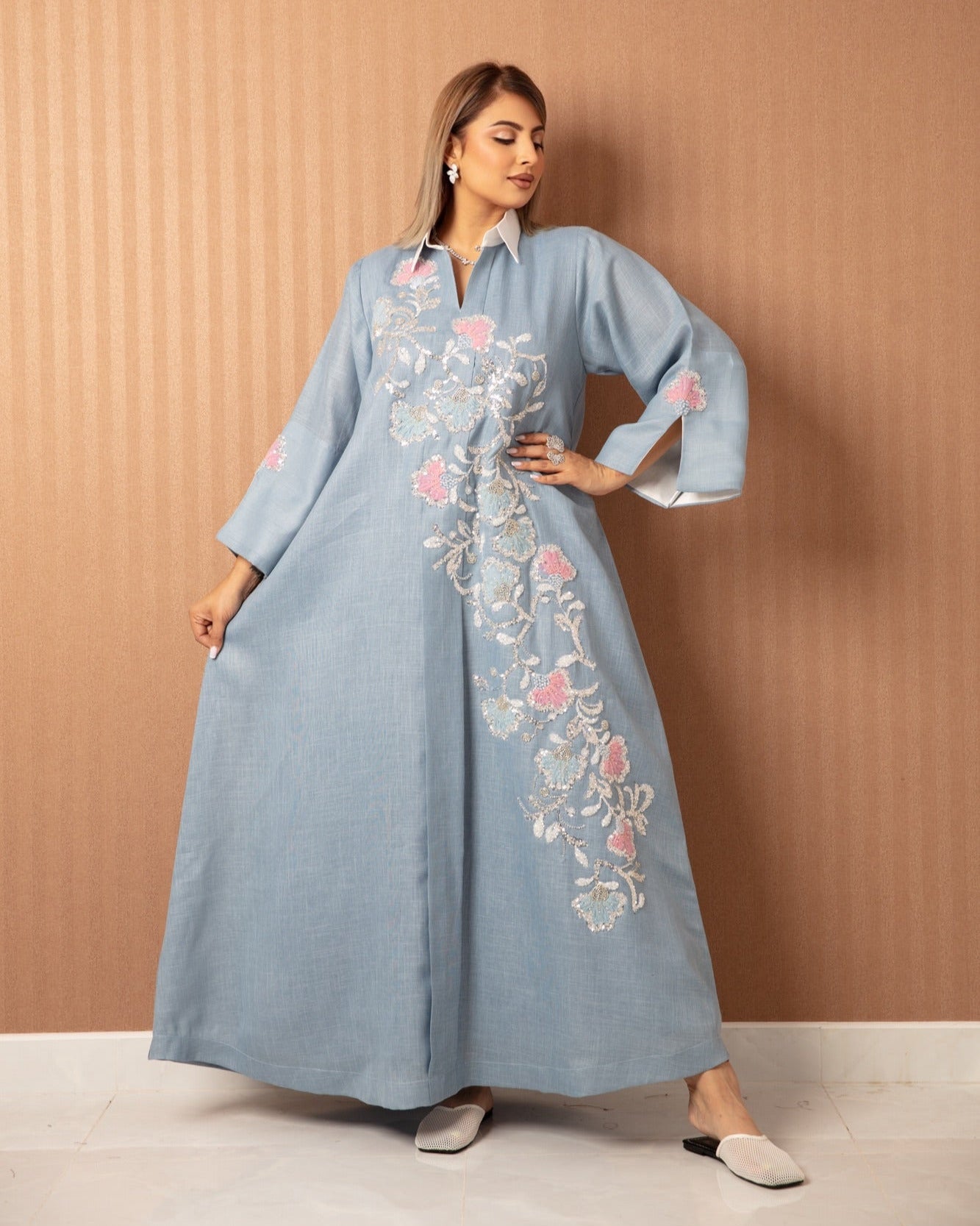 Linen Bloom Jalabiya - WaedLine