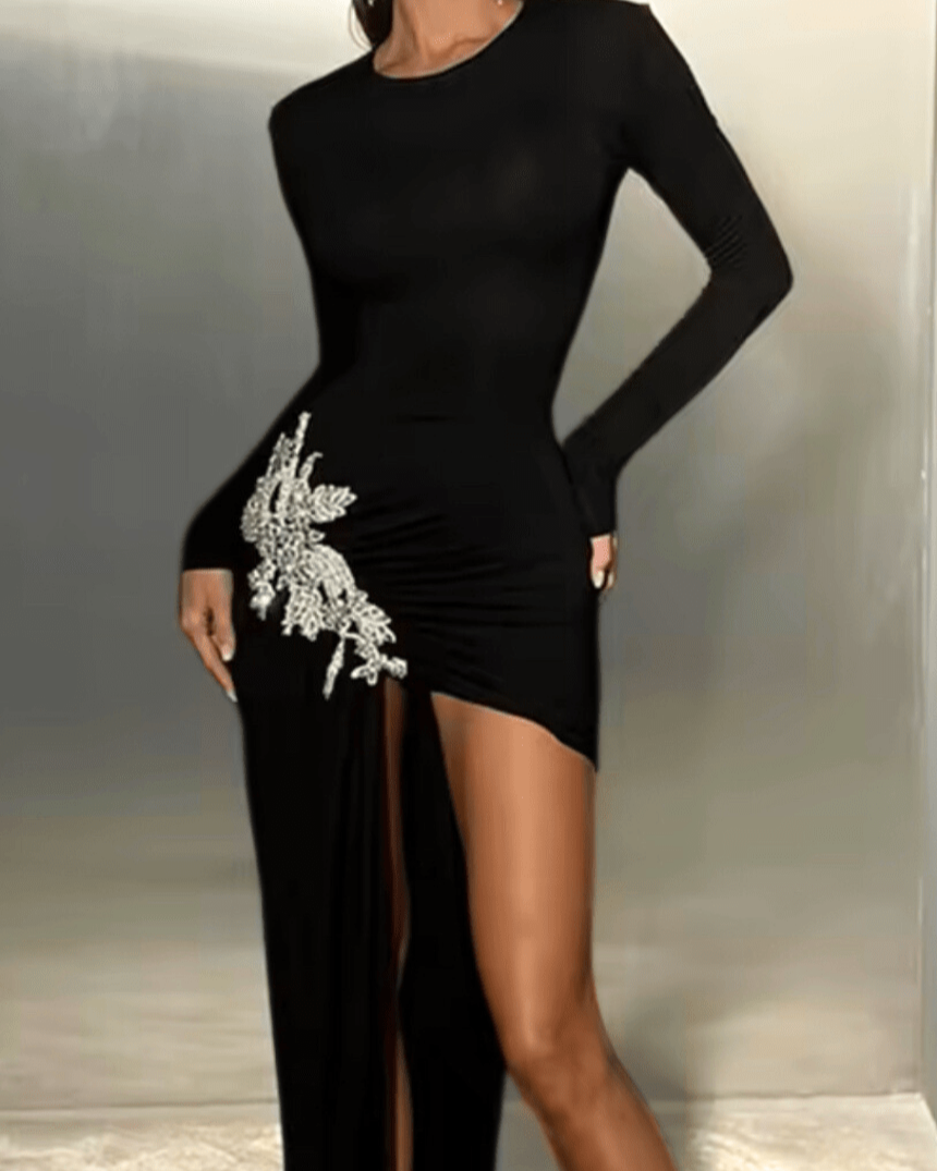 Midnight Glamour Asymmetrical Top - WaedLine