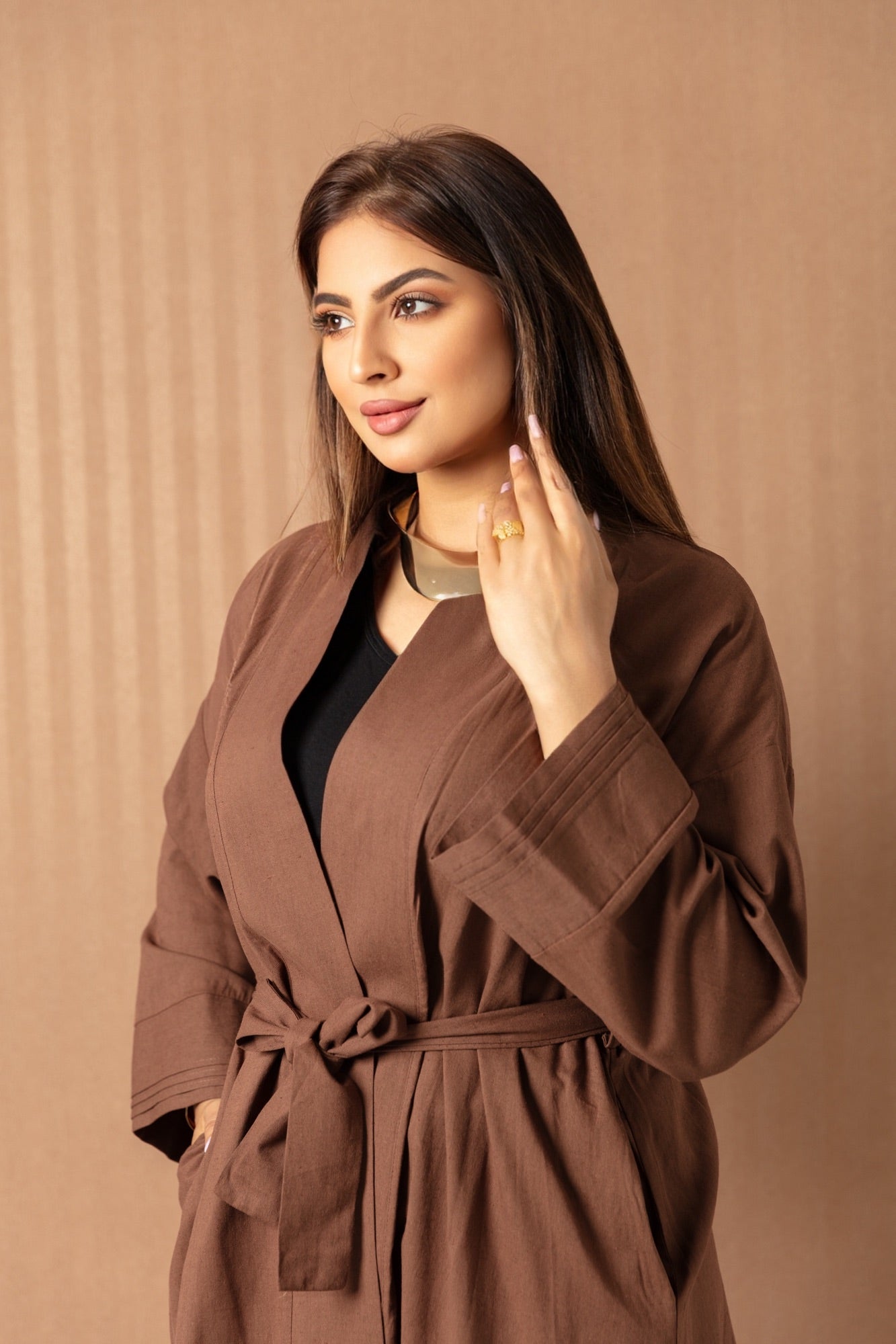 Modern Elegance Abaya with Belt - WaedLine