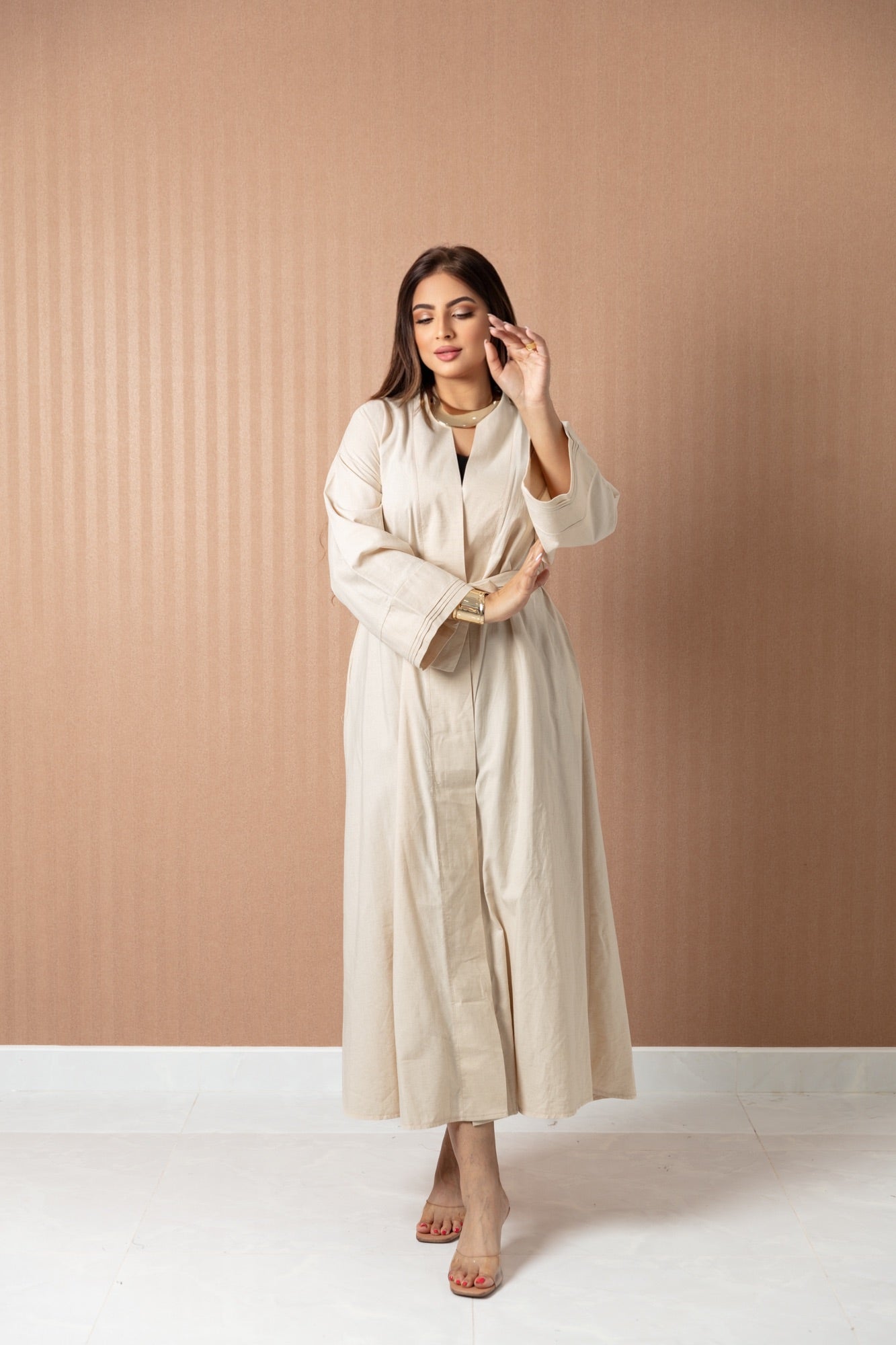 Modern Elegance Abaya with Belt - WaedLine
