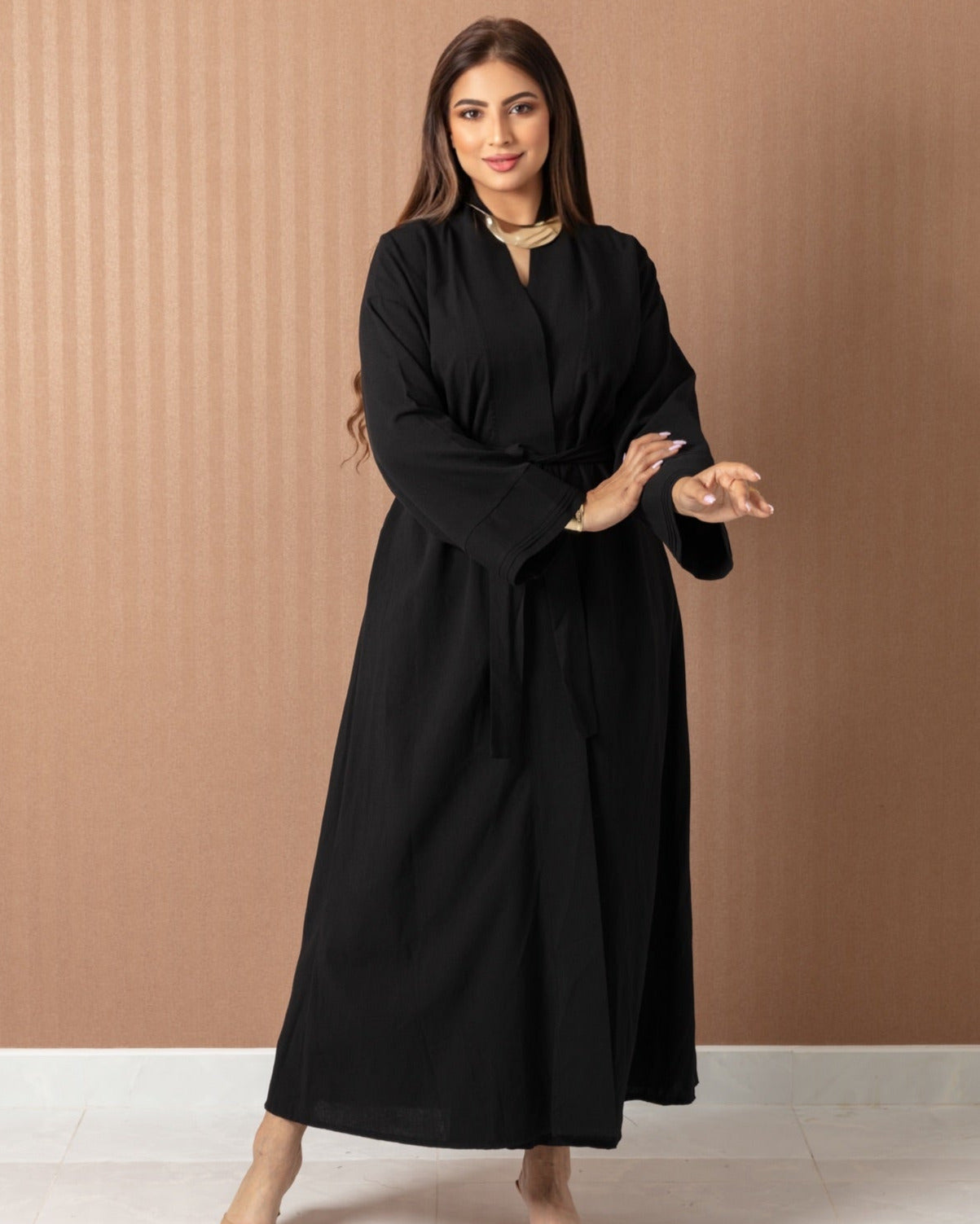 Modern Elegance Abaya with Belt - WaedLine