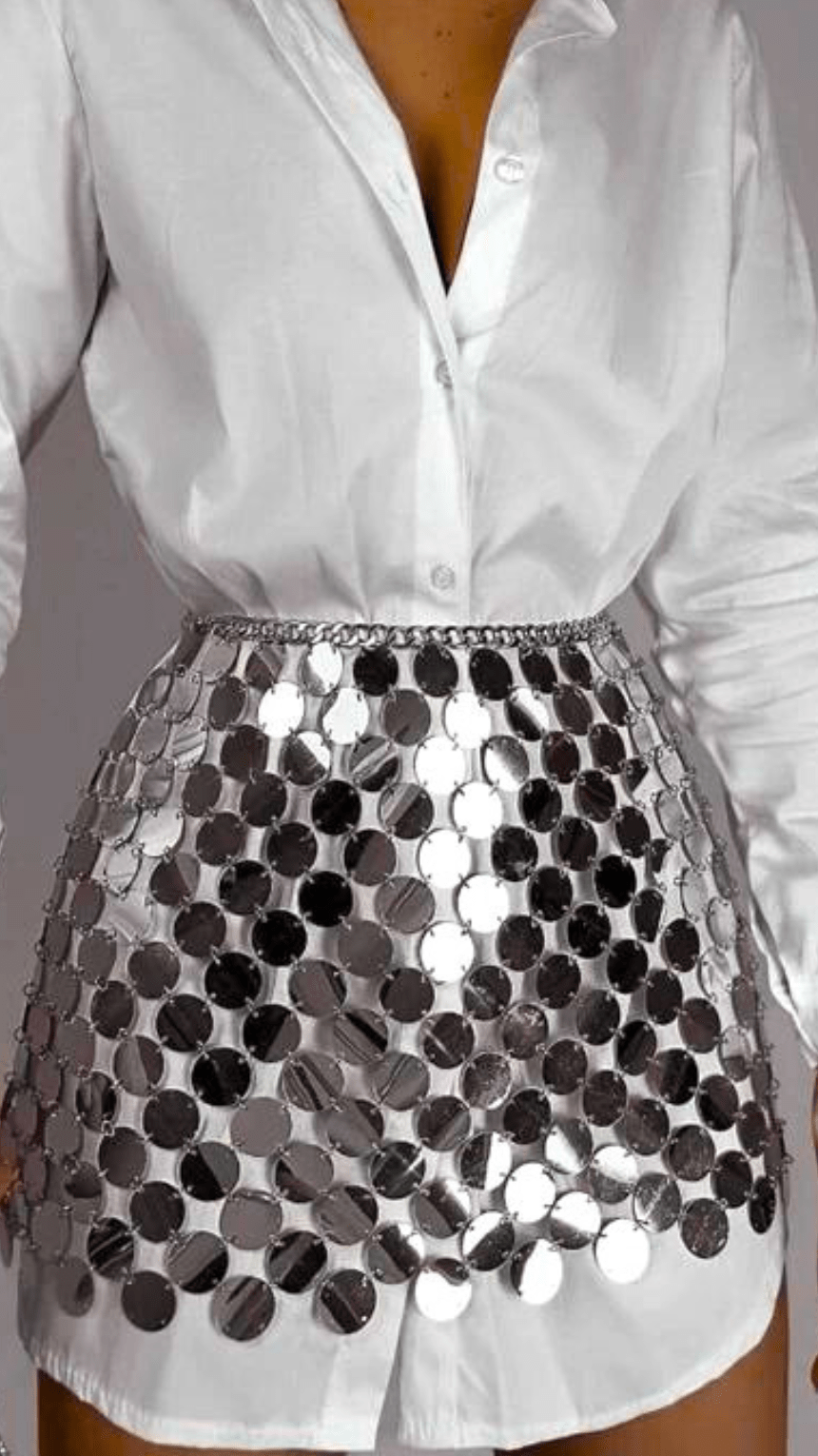 Moonlit Mosaic Silver Skirt Topper - WaedLine