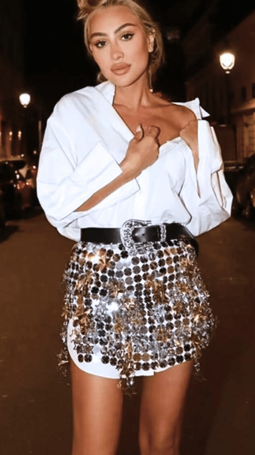 Moonlit Mosaic Silver Skirt Topper - WaedLine