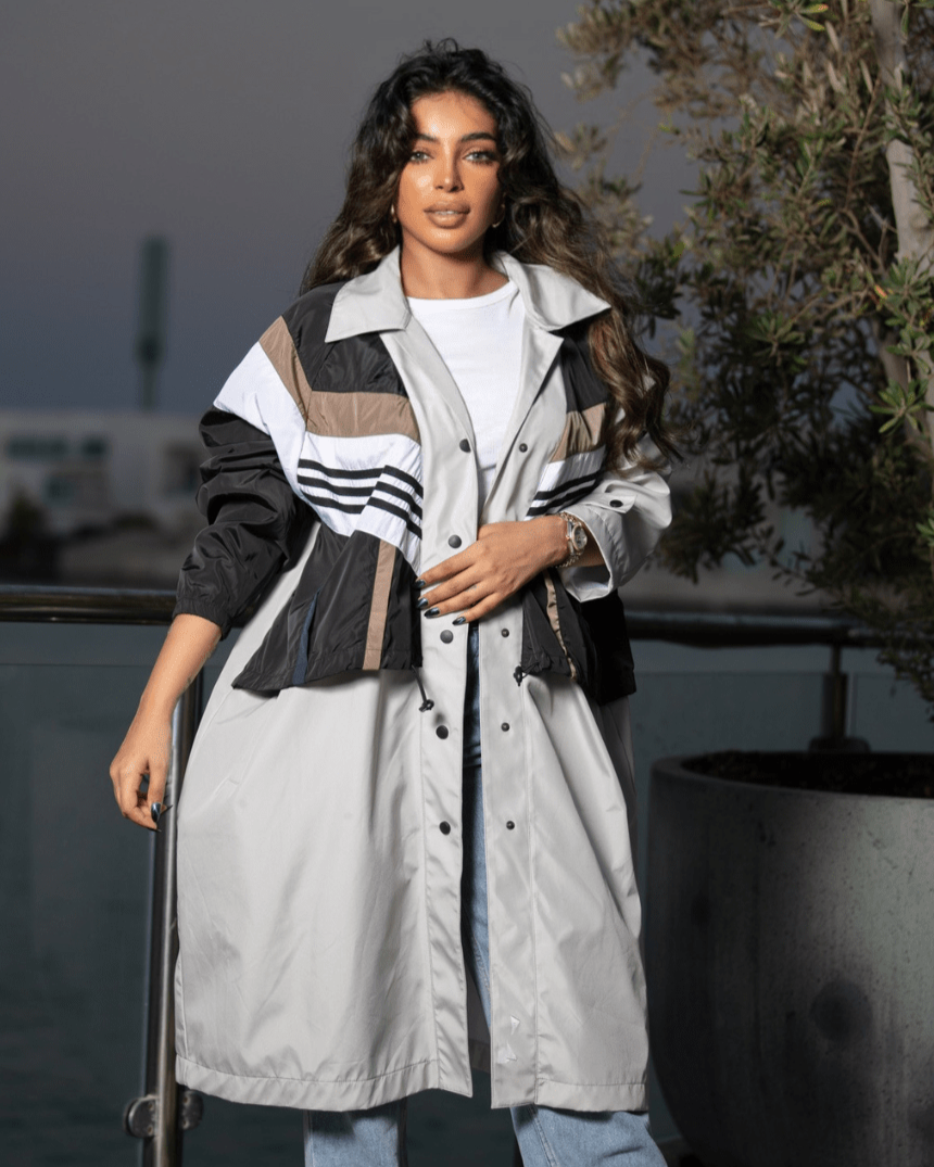 Multi - Tone Elegant Coat - WaedLine