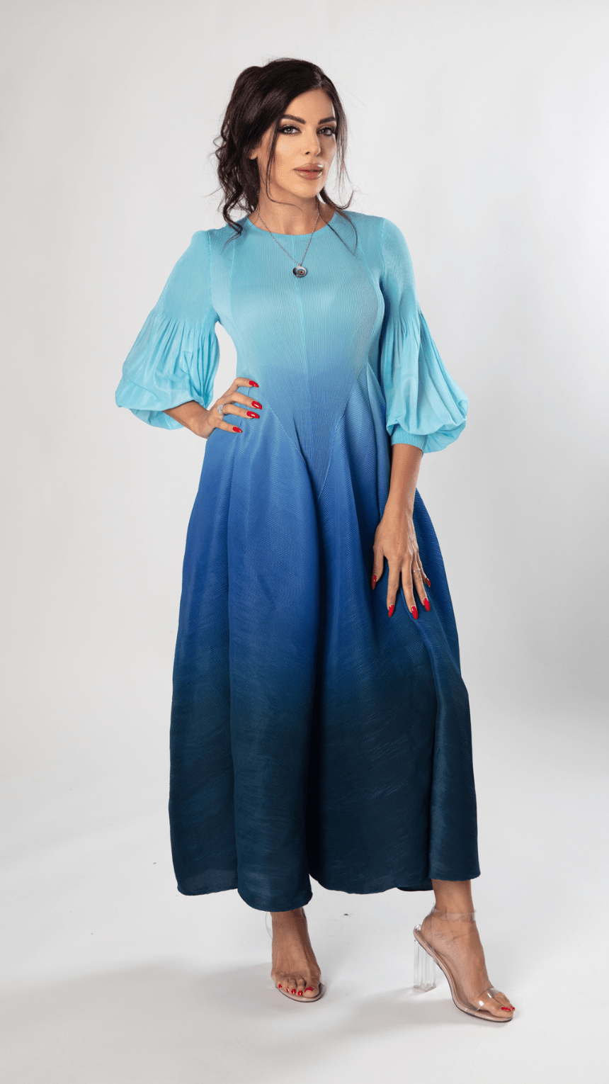 Ombre Shades Chic Long Dress - WaedLine